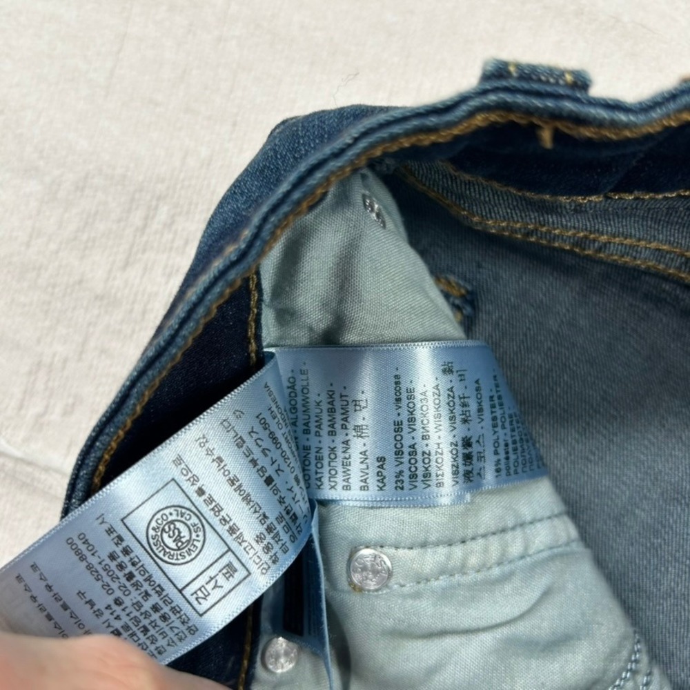 Levis 721 High Rise Skinny Jeans Dark Wash Denim Blue Womens 30x30 - Picture 6 of 14